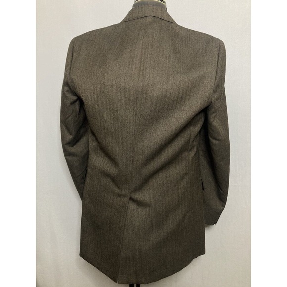 Mens Sport Coat Blazer Suit Jacket 39R 43" Brown Herringbone 2 Button Wool USA* - Picture 6 of 12